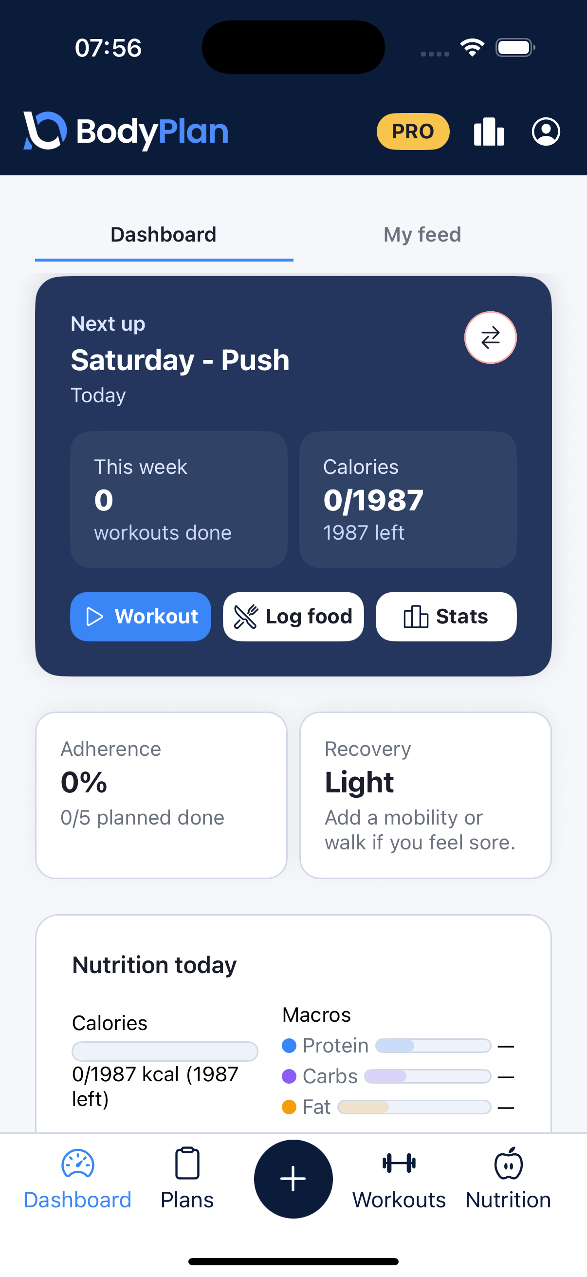 BodyPlan dashboard preview