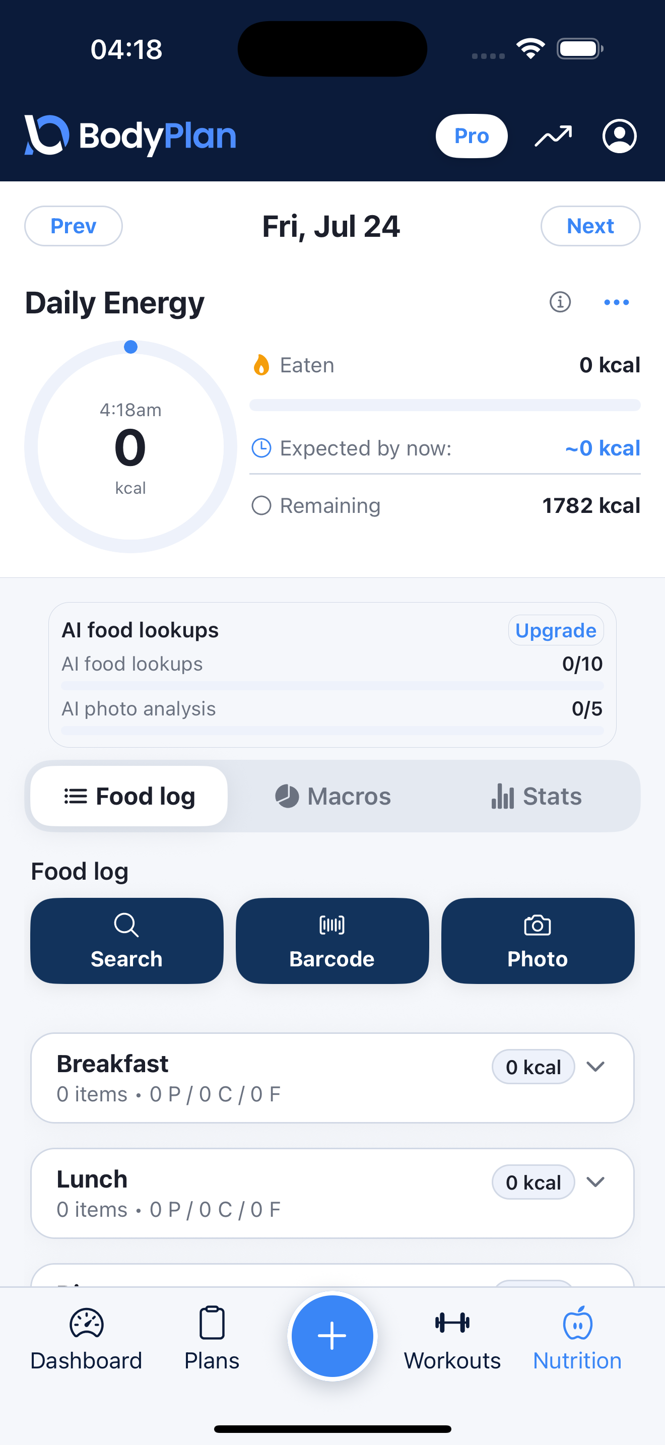 Nutrition tracking