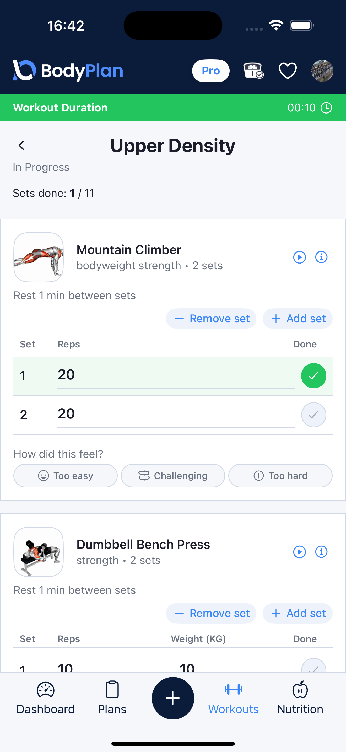 Workout tracking thumbnail